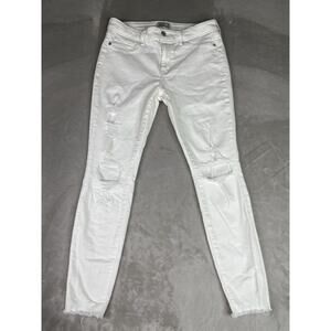 Abercrombie & Fitch Harper Low Rise Super Skinny White Distress Jean 28/6 s